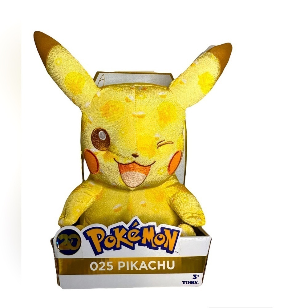 Pikachu Plush 2016 Yellow 20th Anniversary Tomy Pokemon Stuffed Toy New in box